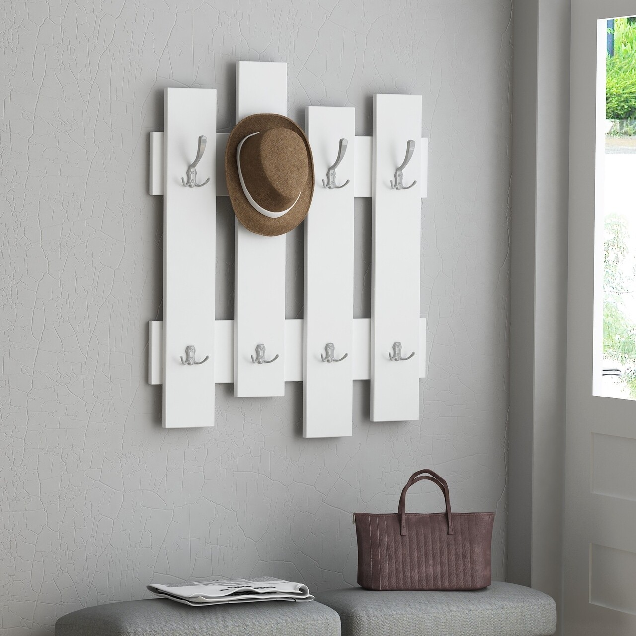 Cuier Wave, Decortie, 64x4x79 cm, alb - imagine 4